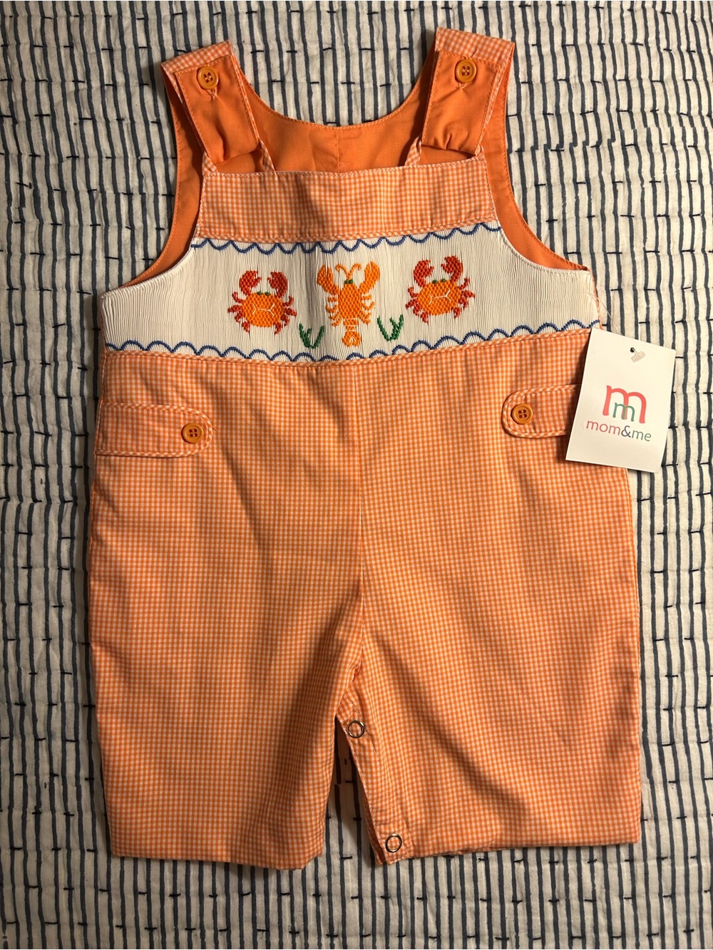 Smocked Baby Romper Jon Jon 6M Mom & Me